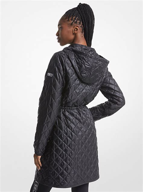 michael kors anorak jacket green|Quilted Satin Ciré Hooded Anorak .